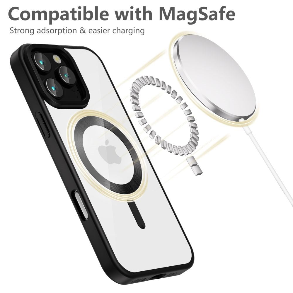 iPhone 16 Pro Max Tech-Protect Magflex Skal - MagSafe-Kompatibelt - Genomskinlig / Satin Svart