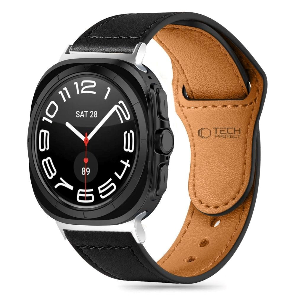 Samsung Galaxy Watch Ultra (47mm) Tech-Protect Leatherfit Äkta Läder Rem - Black