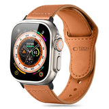 Apple Watch (42/44/SE/45/46/49mm) Tech-Protect Naturalfit Äkta Läder Rem - Brown