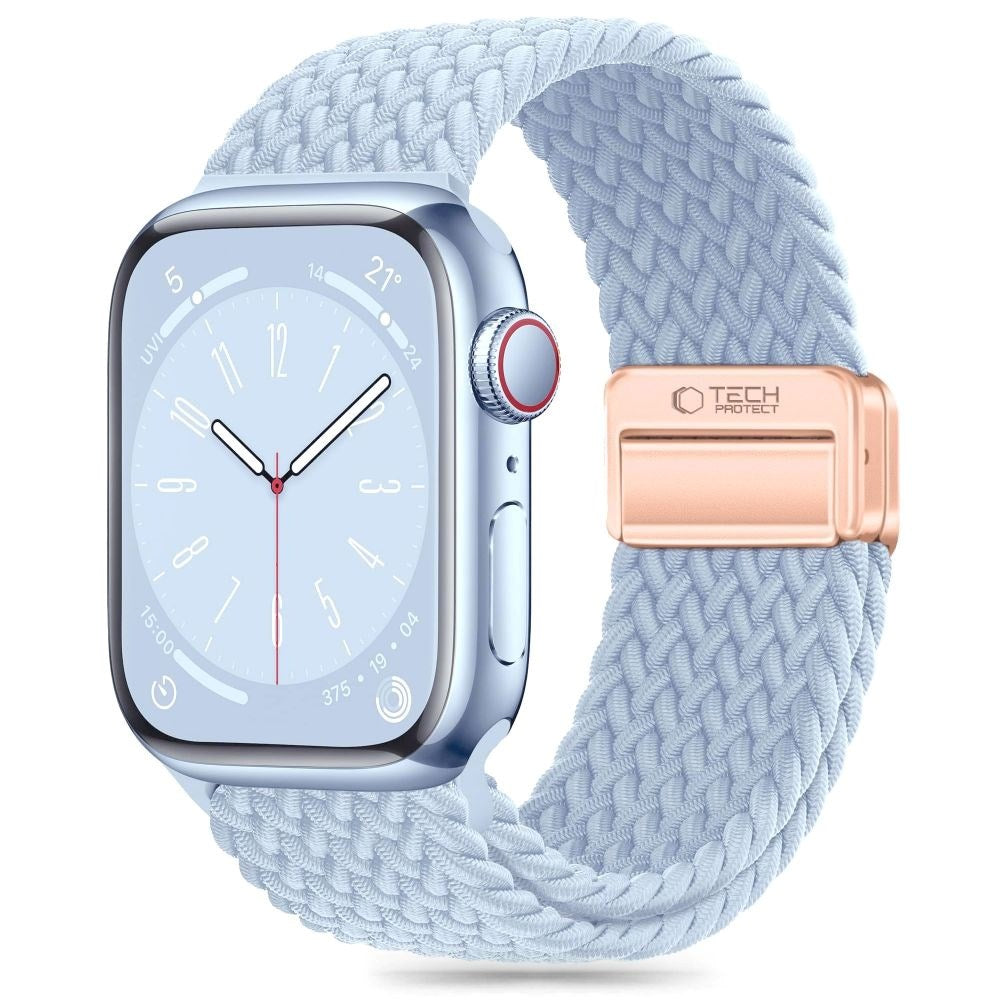 Apple Watch (42/44/SE/45/46/49mm) Tech-Protect Nylon Rem - Ljusblå