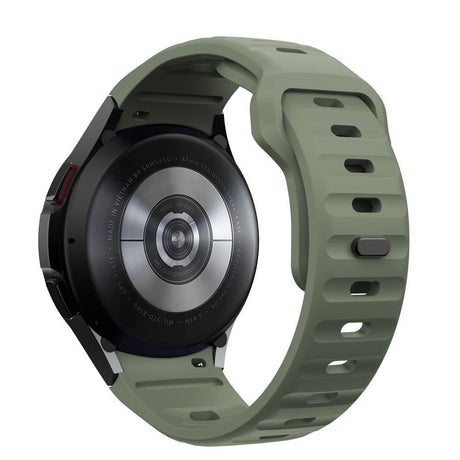 Samsung Galaxy Watch 4 / 5 / 6 / 7 / FE Tech-Protect Silicone Line Rem - Mörkgrön