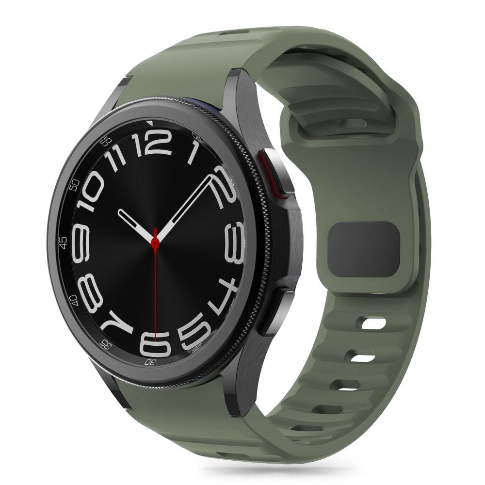 Samsung Galaxy Watch 4 / 5 / 6 / 7 / FE Tech-Protect Silicone Line Rem - Mörkgrön