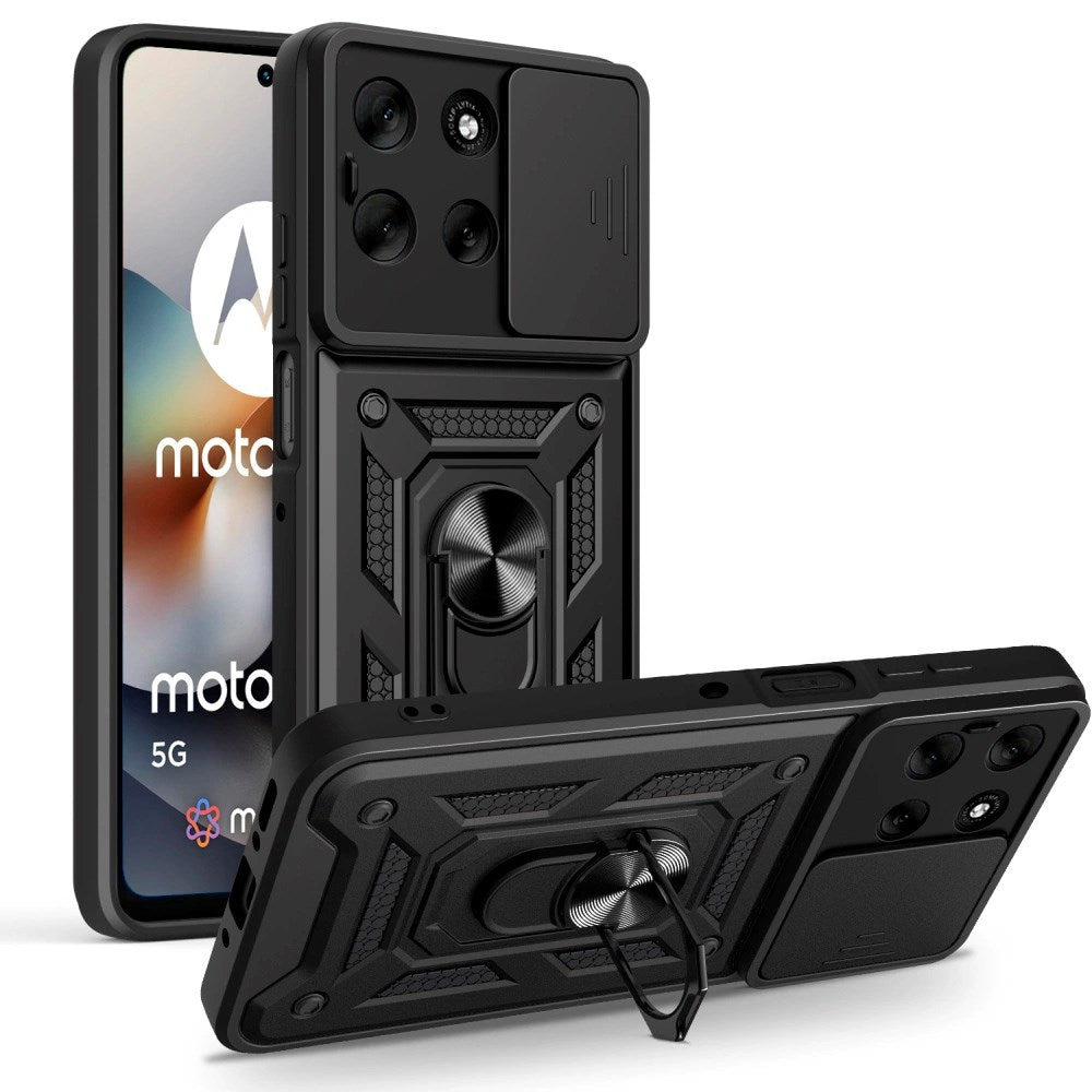 Motorola Moto G56 Tech-Protect Hantverkar Skal m. Magnetiskt Kickstand & Camslider - Svart
