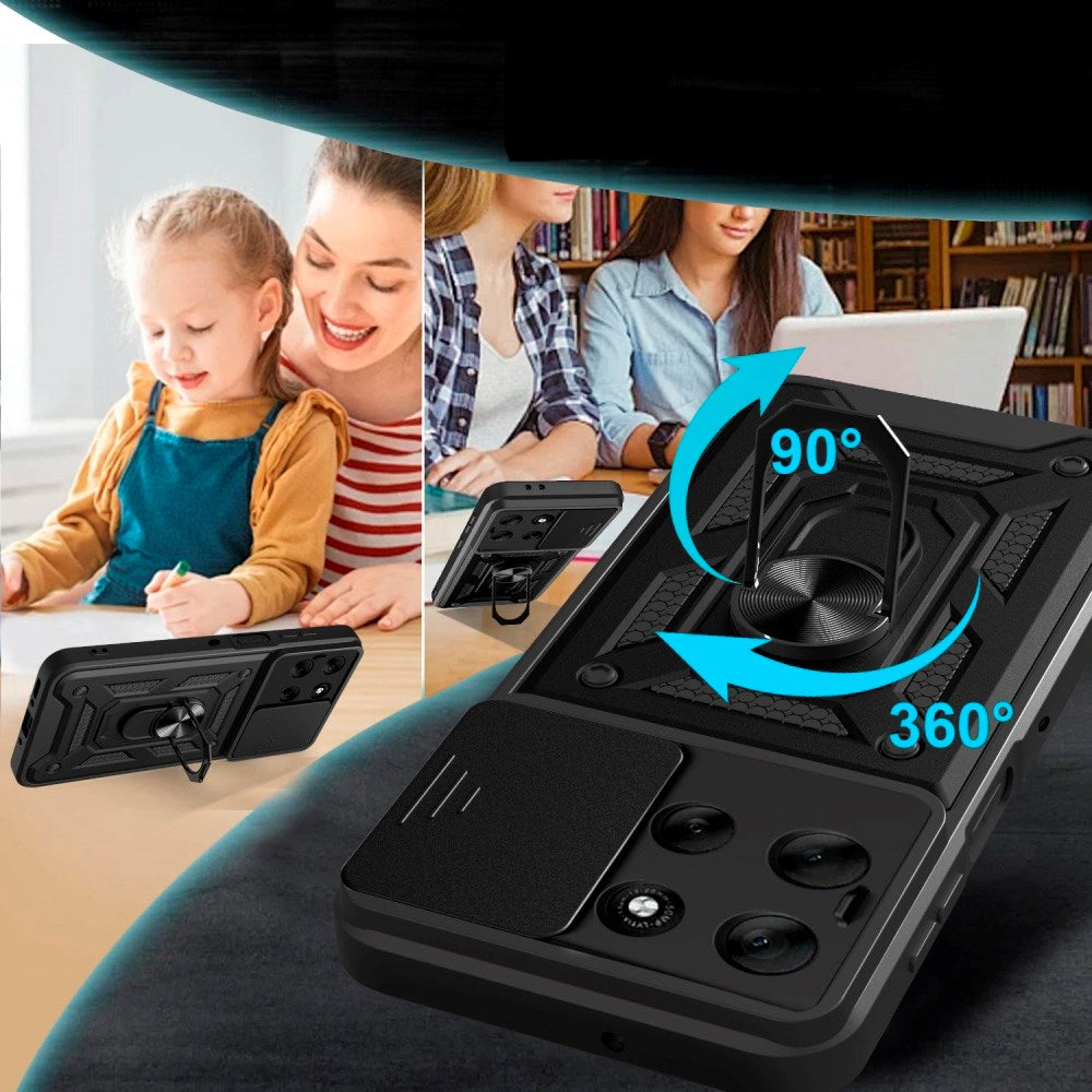 Motorola Moto G56 Tech-Protect Hantverkar Skal m. Magnetiskt Kickstand & Camslider - Svart