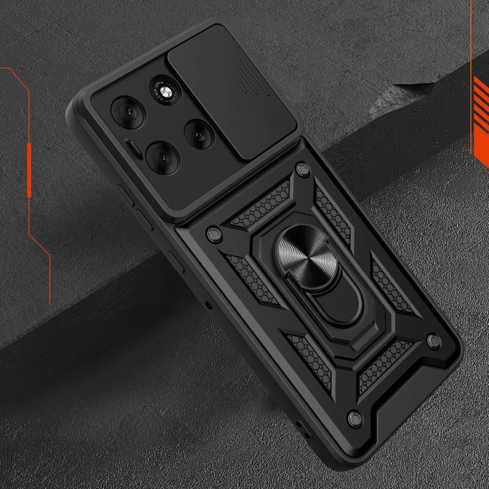 Motorola Moto G86 Tech-Protect Tåligt Skal med Magnetiskt Kickstand & Camslider - Svart