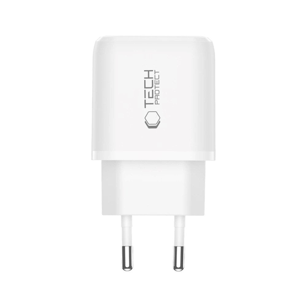 Tech-Protect NCA30 Väggladdare med 30W - 1 x USB-A & 1 x USB-C - Vit