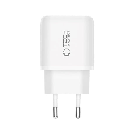 Tech-Protect NCA30 Väggladdare med 30W - 1 x USB-A & 1 x USB-C - Vit