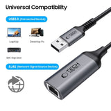 USB-A till Ethernet RJ45 Adapter Tech-Protect Ultraboost - 1000Mbps - Svart