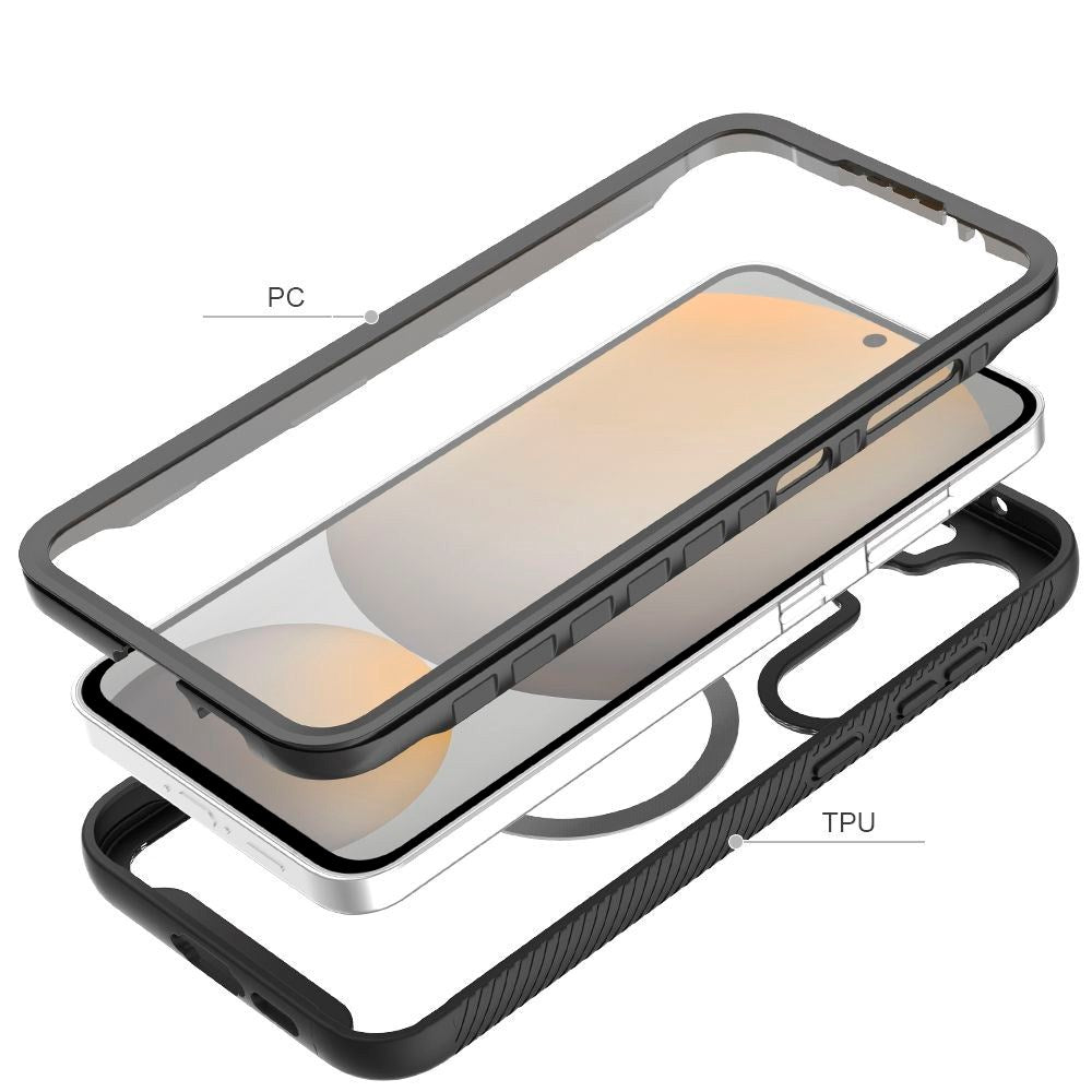 Samsung Galaxy S25 Tech-Protect Defense Hybrid Skal - MagSafe Kompatibel - Genomskinlig / Svart