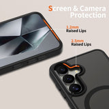 Samsung Galaxy S25 Tech-Protect Magmat Skal - MagSafe Kompatibel - Genomskinlig / Svart