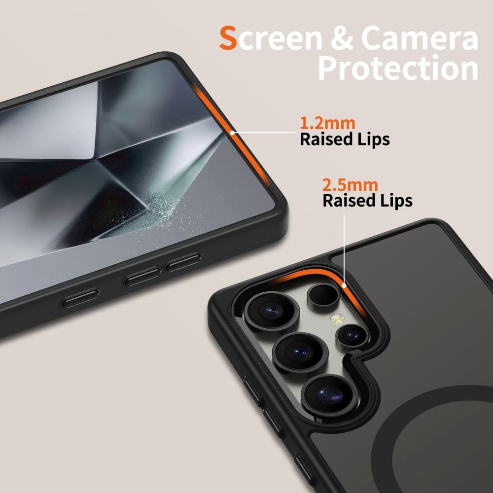 Samsung Galaxy S25 Ultra Tech-Protect Magmat Skal - MagSafe Kompatibel - Genomskinlig / Svart