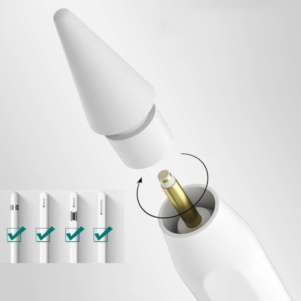 Tech-Protect Apple Pencil Spetsar - 4 st - Vit