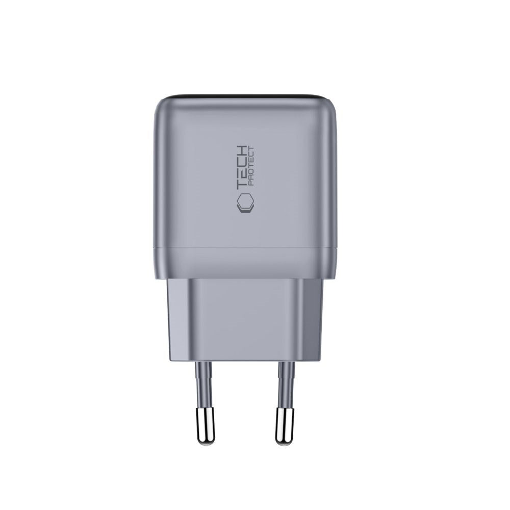 Väggladdare 45 W med USB-C Tech-Protect PowerVision NC45W-GaN - Grå