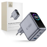 3-i-1 Väggladdare 100W m. 1x USB-A och 2x USB-C Tech-Protect PowerVision NC100W-GaN - Grå