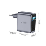 3-i-1 Väggladdare 100W m. 1x USB-A och 2x USB-C Tech-Protect PowerVision NC100W-GaN - Grå