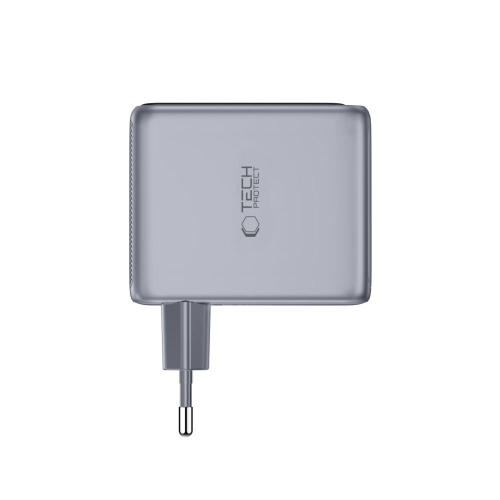 3-i-1 Väggladdare 100W m. 1x USB-A och 2x USB-C Tech-Protect PowerVision NC100W-GaN - Grå