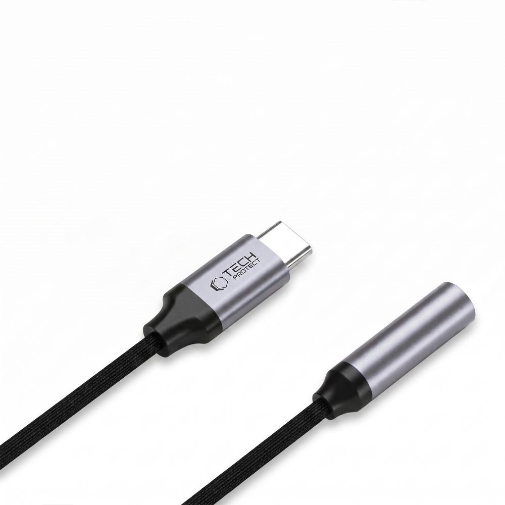 USB-C till Mini-jack 3,5 mm DAC Adapter Tech-Protect UltraBoost - Grå