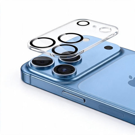 iPhone 18 Pro Max Tech-Protect Cam Fit+ Kameralinsskyddsglas - Genomskinlig / Svart
