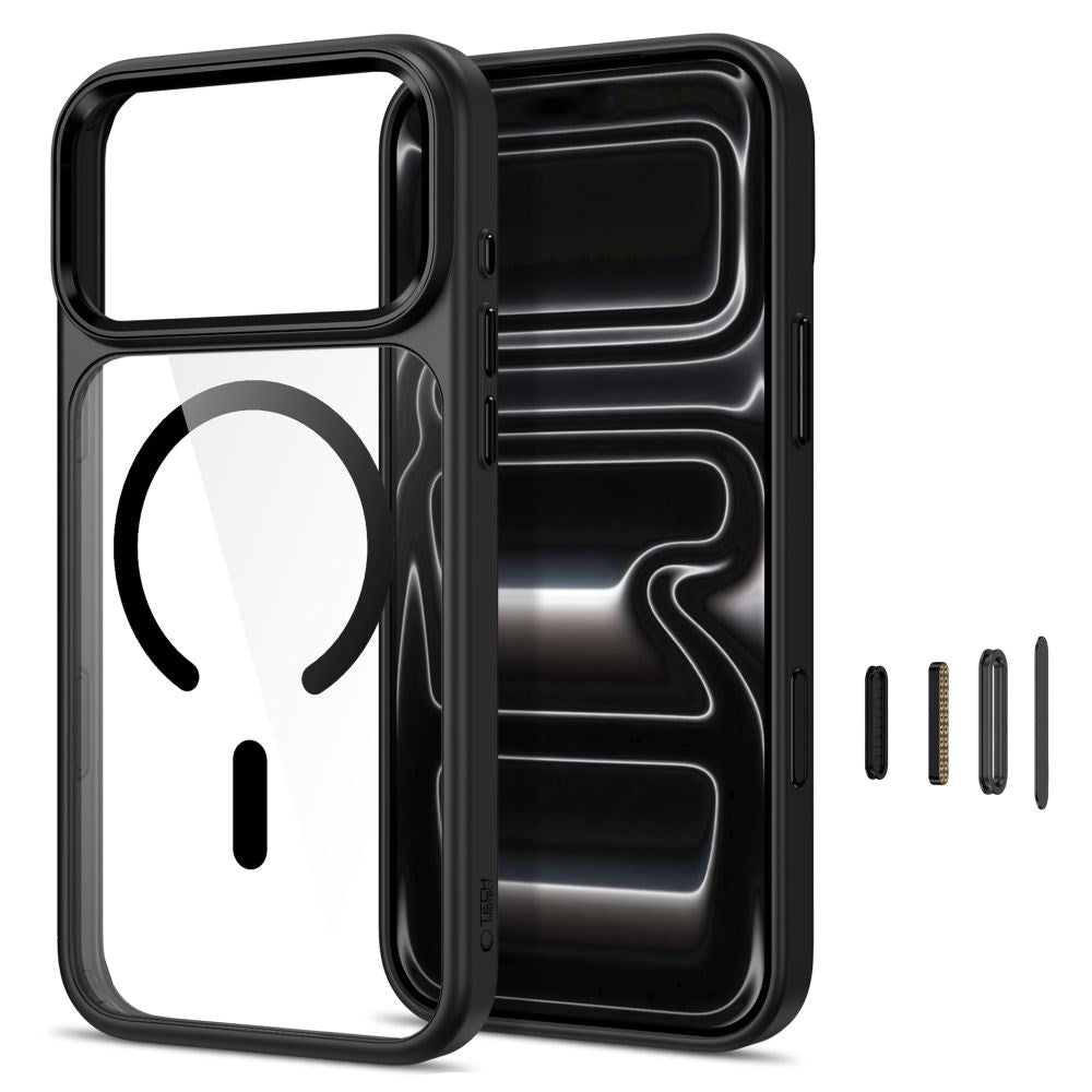 iPhone 18 Pro / 17 Pro Tech-Protect MagMat Skal - MagSafe Kompatibel - Genomskinlig / Svart