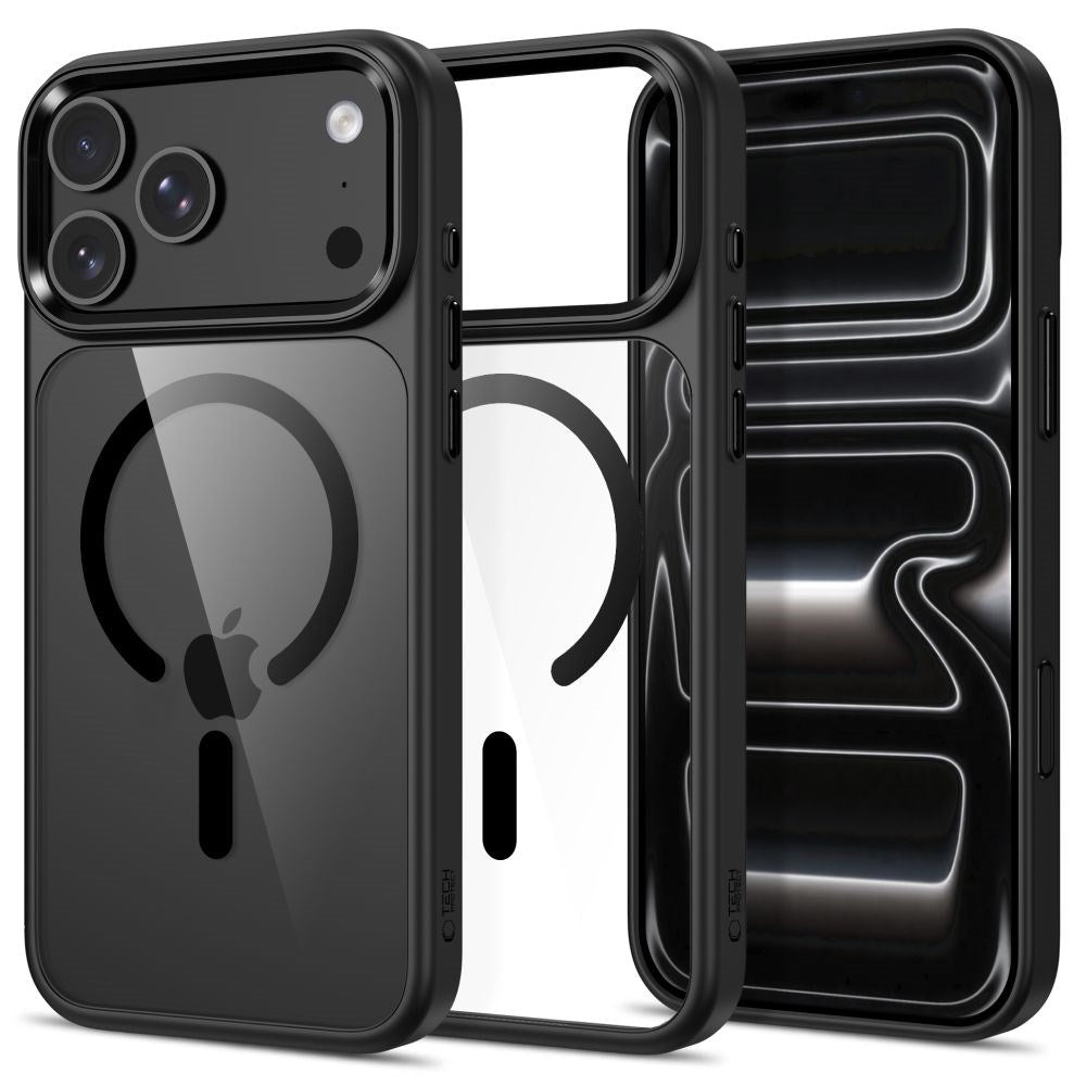 iPhone 18 Pro / 17 Pro Tech-Protect MagMat Skal - MagSafe Kompatibel - Genomskinlig / Svart