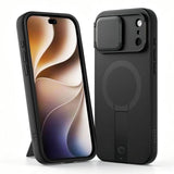 iPhone 18 Pro Max / 17 Pro Max Tech-Protect Kevlar Aura Skal m. Kickstand och Cam Slider - MagSafe Kompatibel - Svart