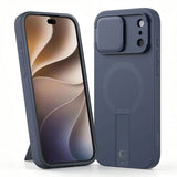 iPhone 18 Pro Max / 17 Pro Max Tech-Protect Kevlar Aura Skal m. Kickstand och Cam Slider - MagSafe Kompatibel - Blå