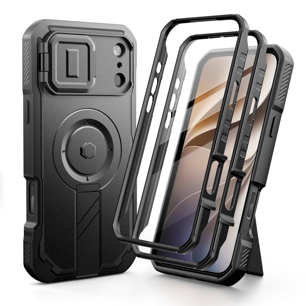 iPhone 18 Pro Max / 17 Pro Max Tech-Protect Kelvar Tåliga Skal med Skärmskydd och Kameraskydd - MagSafe Kompatibel - Svart