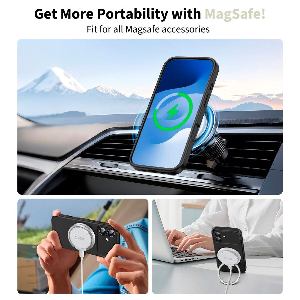 iPhone 17 Tech-Protect Silicone Skal - MagSafe Kompatibel - Svart