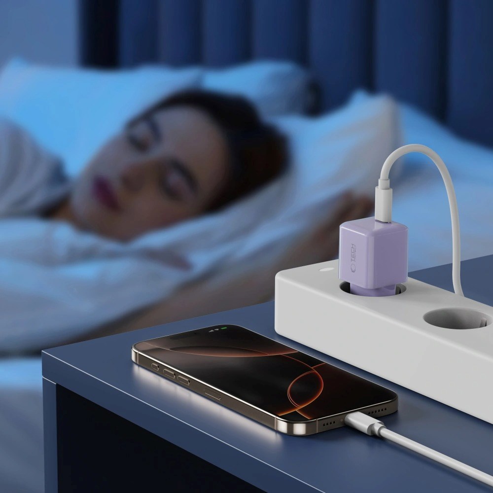 Tech-Protect NCM25 Väggladdare med 25W - 1 x USB-C - Lila