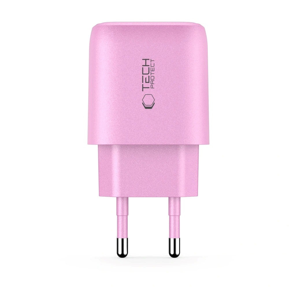 Tech-Protect NCA20 Väggladdare med 20W - 1 x USB-A & 1 x USB-C - Rosa