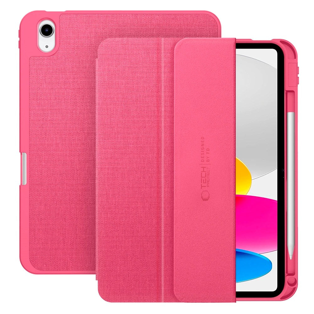 iPad 11" (2025) / 10.9" (2024 / 2022) Tech-Protect Canvas Fodral m. Penn Hållare - Rosa