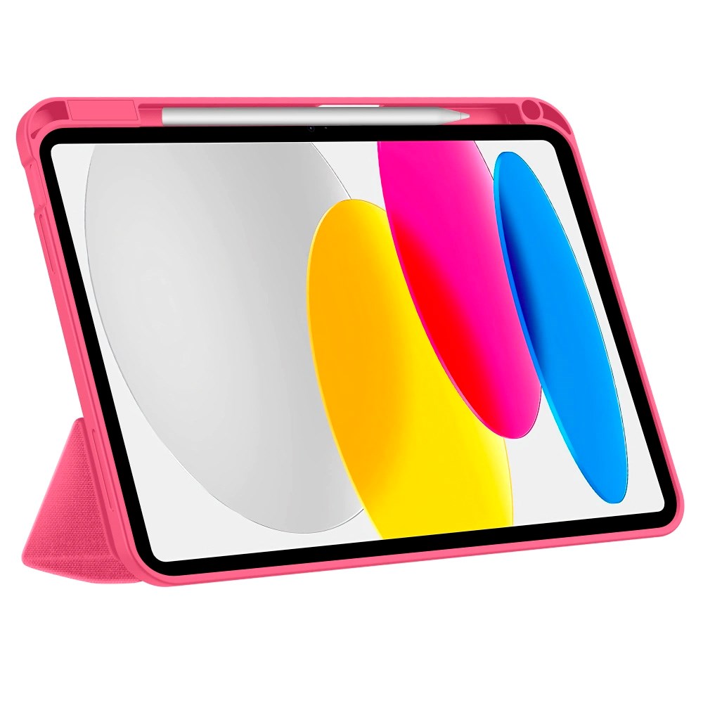 iPad 11" (2025) / 10.9" (2024 / 2022) Tech-Protect Canvas Fodral m. Penn Hållare - Rosa