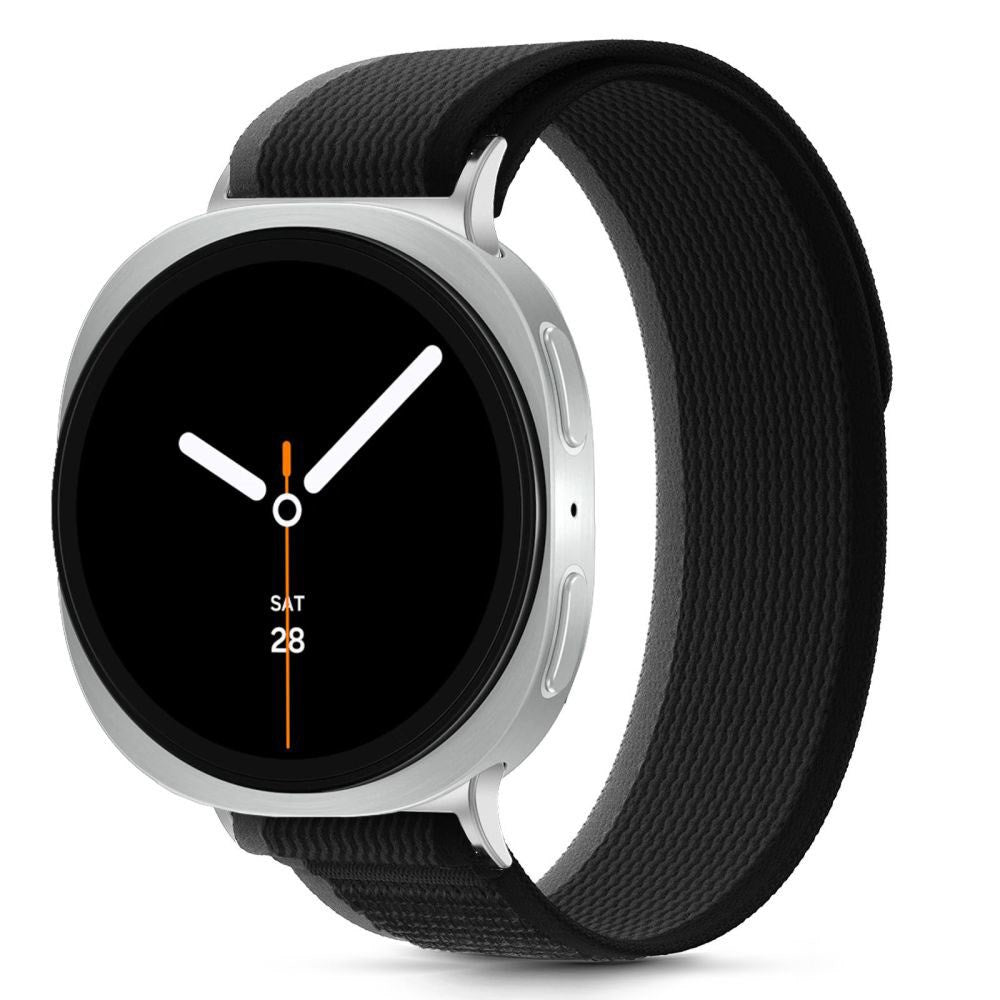Samsung Galaxy Watch 8 / 9 / Classic (40 / 44 / 46mm) Tech-Protect Nylon Stripe Klockarmband - Svart / Orange
