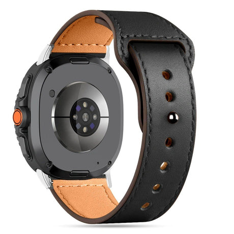 Tech-Protect Samsung Galaxy Watch 8 / 8 Classic (40 / 44 / 46mm) Leatherfit Klockarmband i Äkta Läder - Svart / Brun