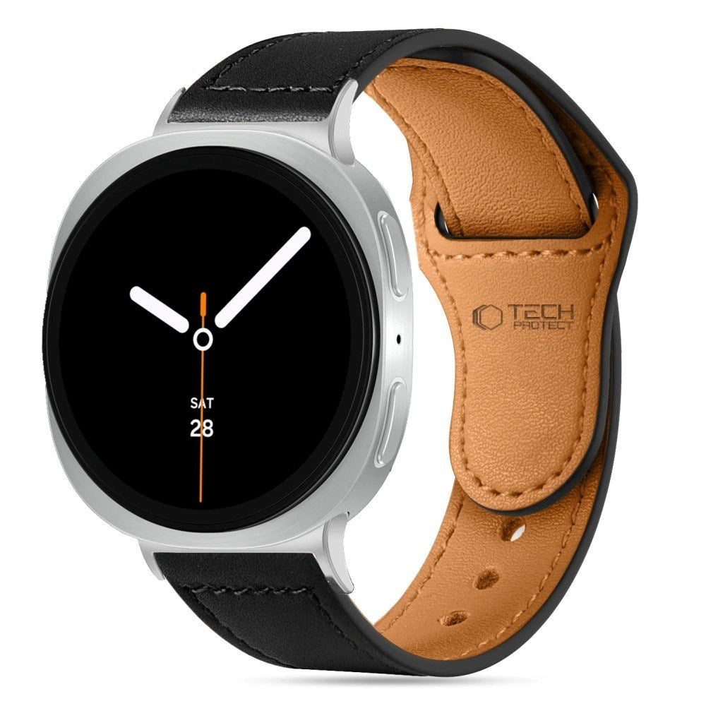Tech-Protect Samsung Galaxy Watch 8 / 8 Classic (40 / 44 / 46mm) Leatherfit Klockarmband i Äkta Läder - Svart / Brun