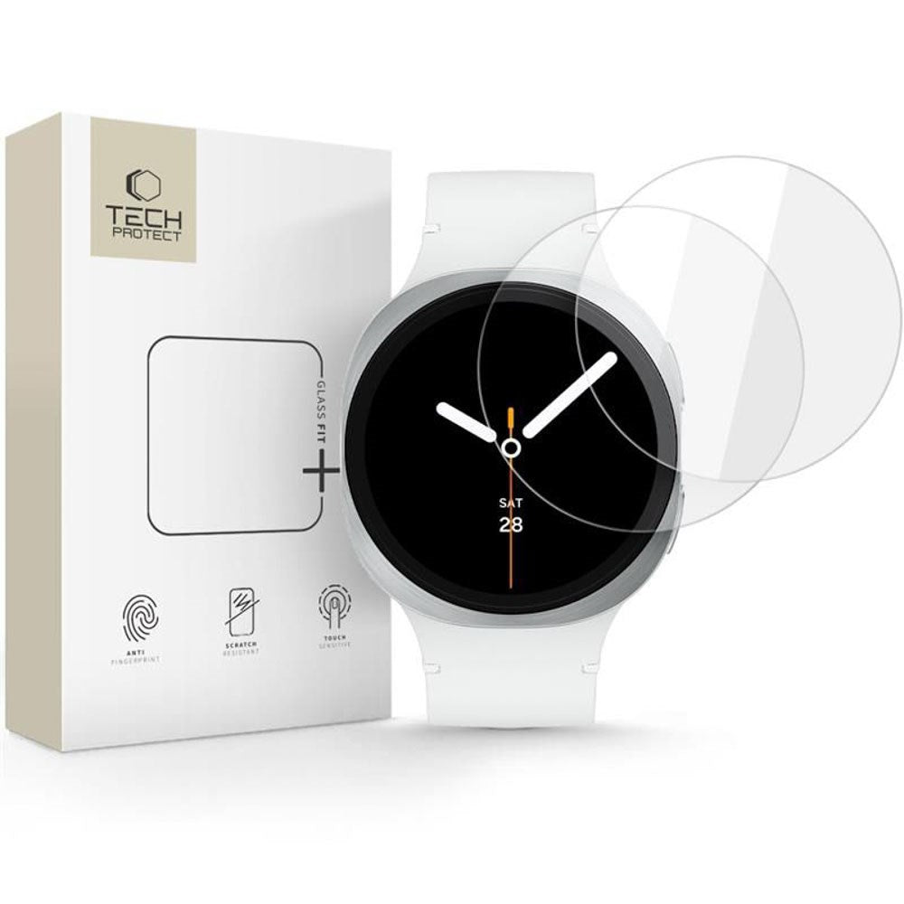 Samsung Galaxy Watch 8 / 9 (40mm) Tech-Protect Glass Fit+ Härdat Skyddsglas - 2 st - Genomskinlig