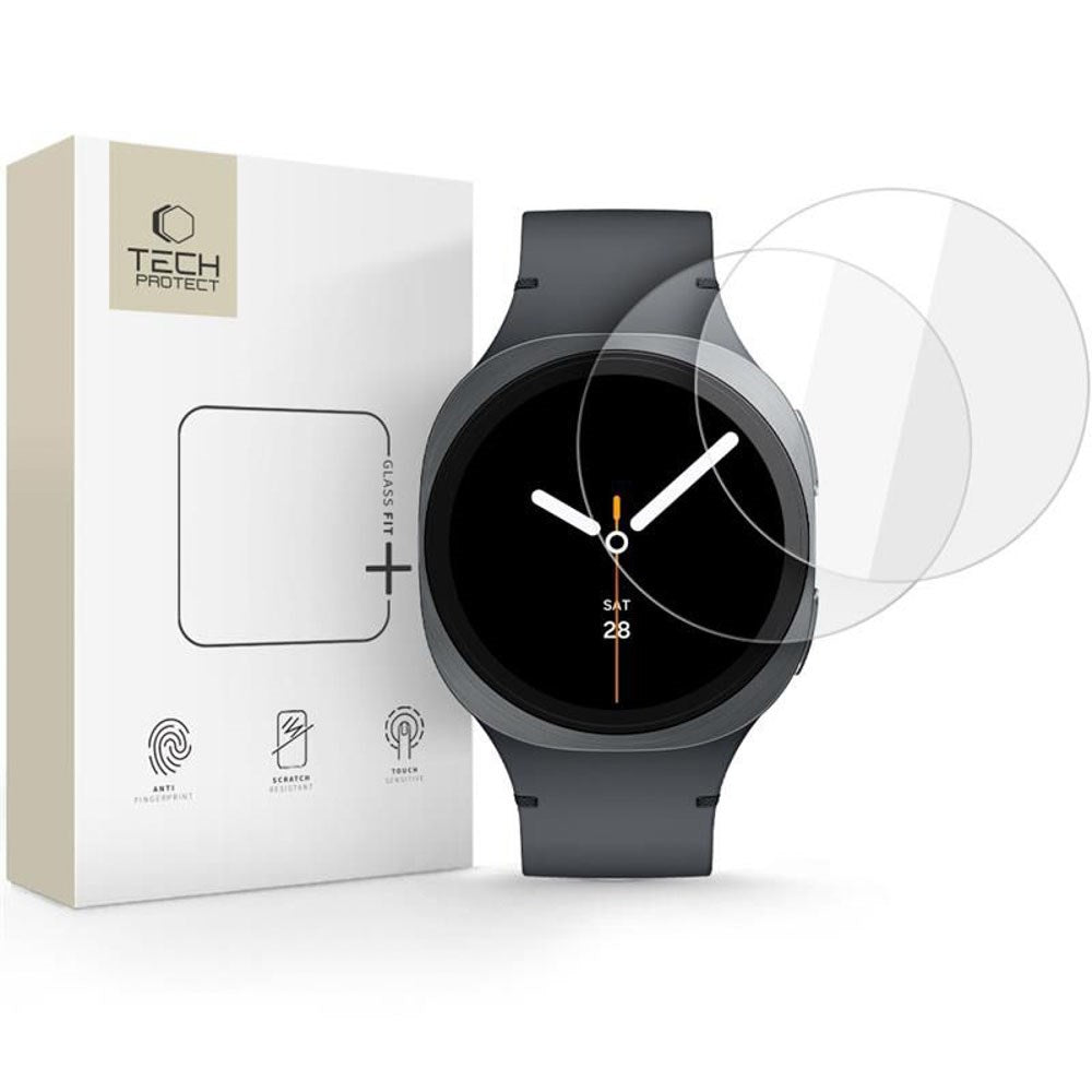 Samsung Galaxy Watch 8 / 9 (44mm) Tech-Protect Glass Fit+ Härdat Skyddsglas - 2 st - Genomskinlig