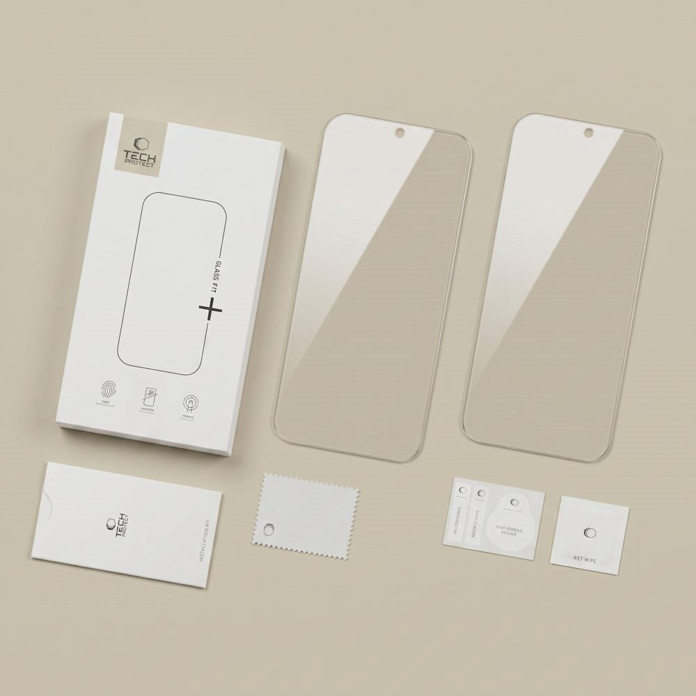 Google Pixel 11 Pro XL / 10 Pro XL / 9 Pro XL Tech-Protect Glass Fit+ Härdat Skyddsglas - 2 st - Genomskinlig