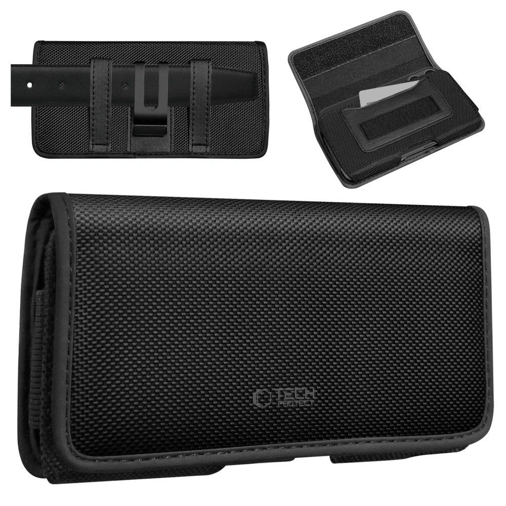 Tech-Protect Universal Nylon Mobil Etui - Mått (16.2 x 9 x 2.8 cm) - Svart