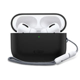 Apple AirPods Pro (3. Gen) Tech-Protect Silikonskydd med Rem - Svart