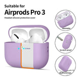 Apple AirPods Pro (3. Gen) Tech-Protect Silikonskydd med Rem - Lila