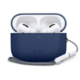 Apple AirPods Pro (3. Gen) Tech-Protect Silikonskydd med Rem - Mörkblå
