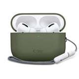 Apple AirPods Pro (3. Gen) Tech-Protect Silikonskydd med Rem - Olivgrön