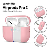 Apple AirPods Pro (3. Gen) Tech-Protect Silikonskydd med Rem - Rosa