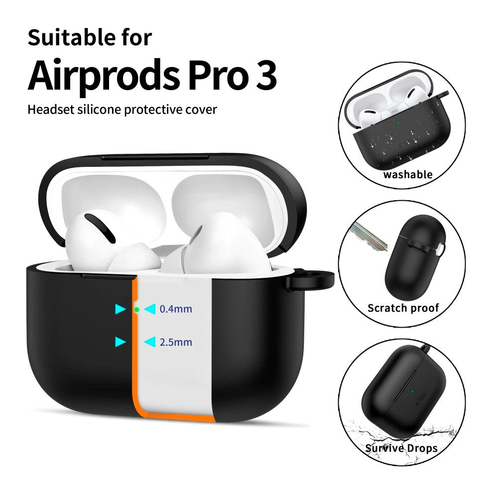 Apple AirPods Pro (3. gen.) Tech-Protect Silicone Hook Skal - Svart