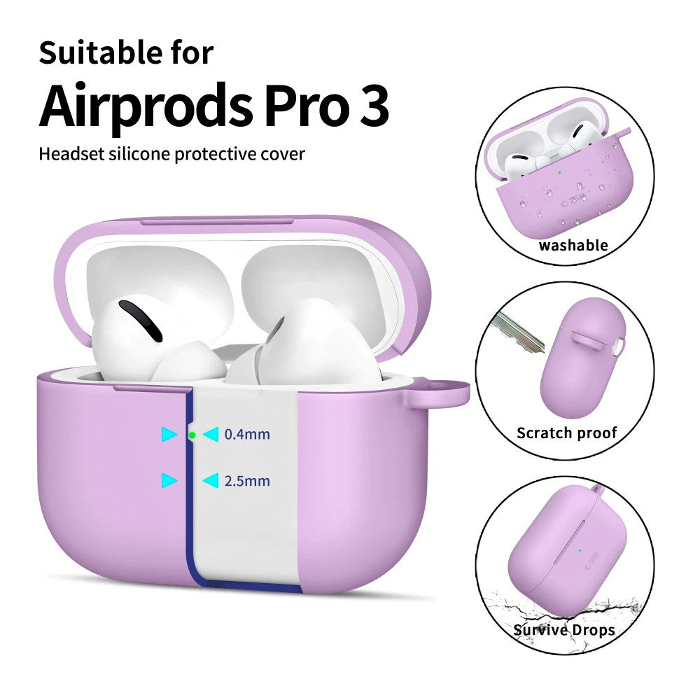 Apple AirPods Pro (3. gen.) Tech-Protect Silicone Hook Skal - Lila