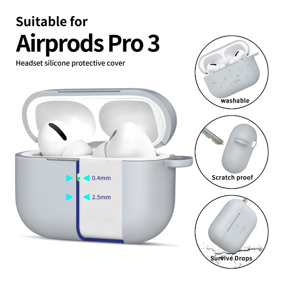 Apple AirPods Pro (3. gen.) Tech-Protect Silicone Hook Skal - Grå