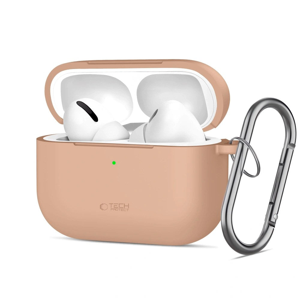 Apple AirPods Pro (3. gen.) Tech-Protect Silicone Hook Skal - Beige