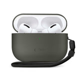 Apple AirPods Pro (3. gen.) Tech-Protect NaturalFit Konstläder Skal m. Rem - Grön