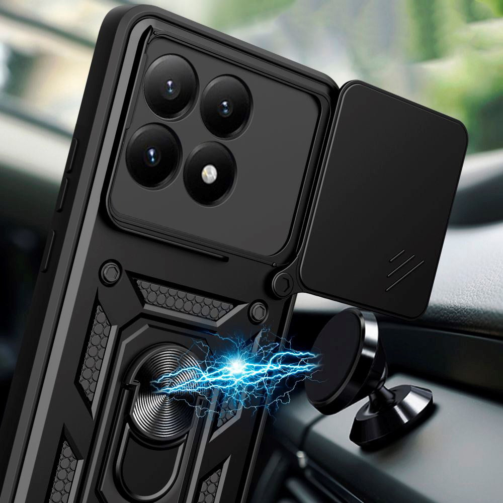 Xiaomi 15T Tech-Protect Camshield Skal m. Magnetisk Ring & Stativfunktion - Svart